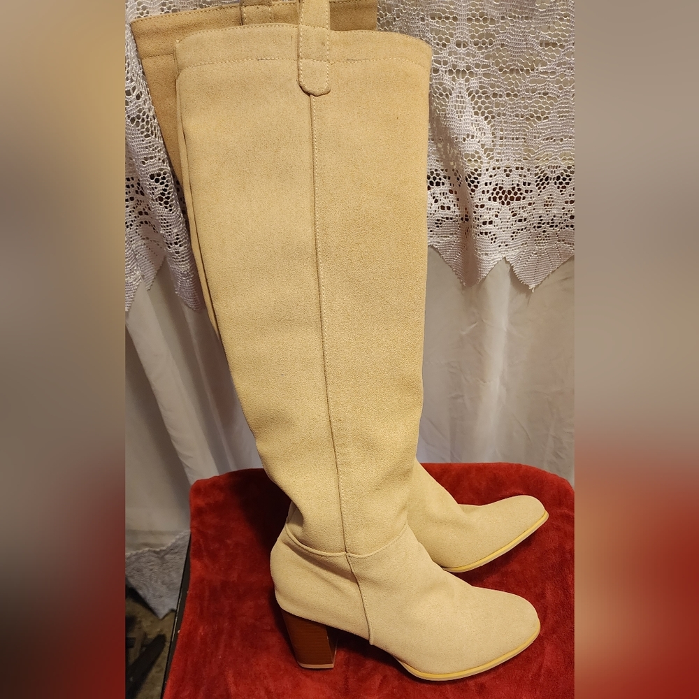 Tall Cream Boots Brand New in size 9.5